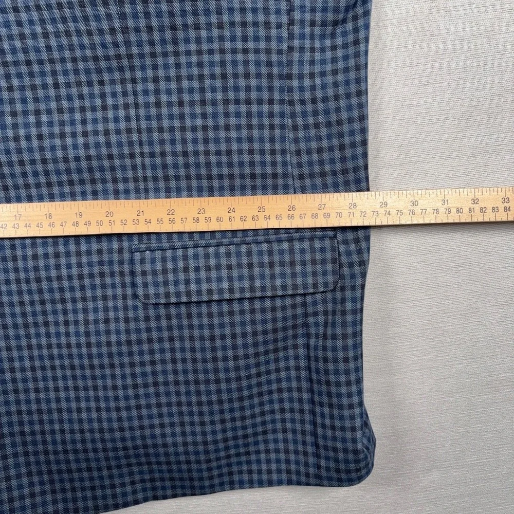 Oak Hill Blazer Mens Size 3XL 54/56 Blue Check Polyester Rayon Double Vented